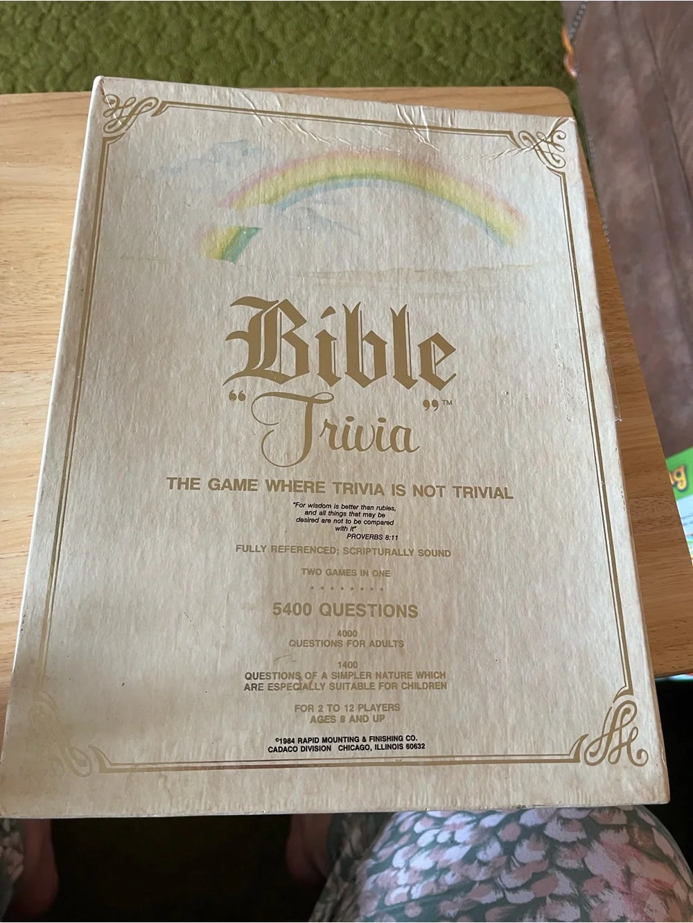 Bible Trivia 5400 Questions No. 811 Board Game by Cadaco Games 1984 Vintage Used